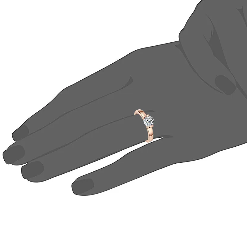 USTAR классические 1ct обручальные кольца с кубическим цирконием для женщин розовые золотистые Кристаллы Женские кольца для помолвки Anel высшего качества