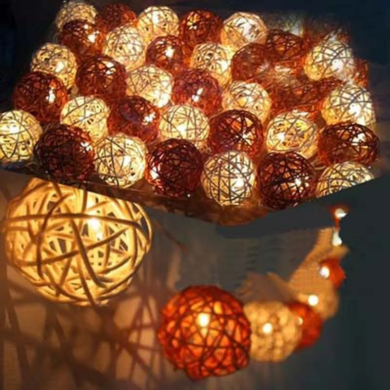 20/38 шт. светодиодные гирлянды из ротанга|ball led|garland lightrattan ball led |