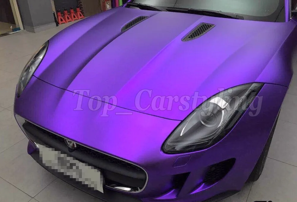 Роскошная бронзовая фиолетовая атласная Хромовая Виниловая пленка для отделки