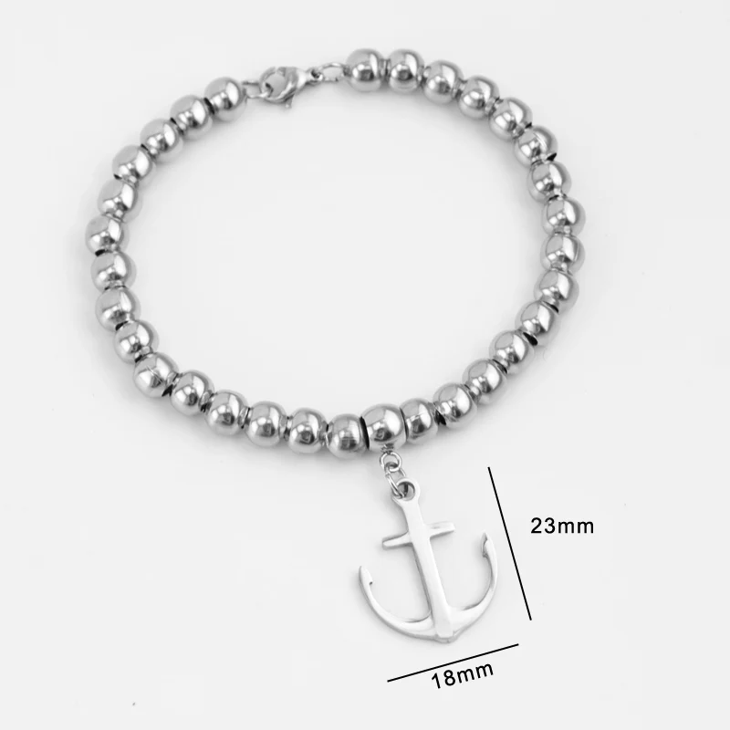 Stainless Steel Four Leaf Clover Heart Charm Bracelet Metal Beads Chain Gift for Wife Girls Wholesale | Украшения и аксессуары
