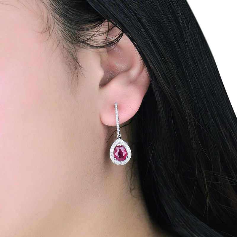 LOVERJEWELRY ювелирные изделия из рубинов висячие серьги винтажные груши 6x8 мм 14 карат