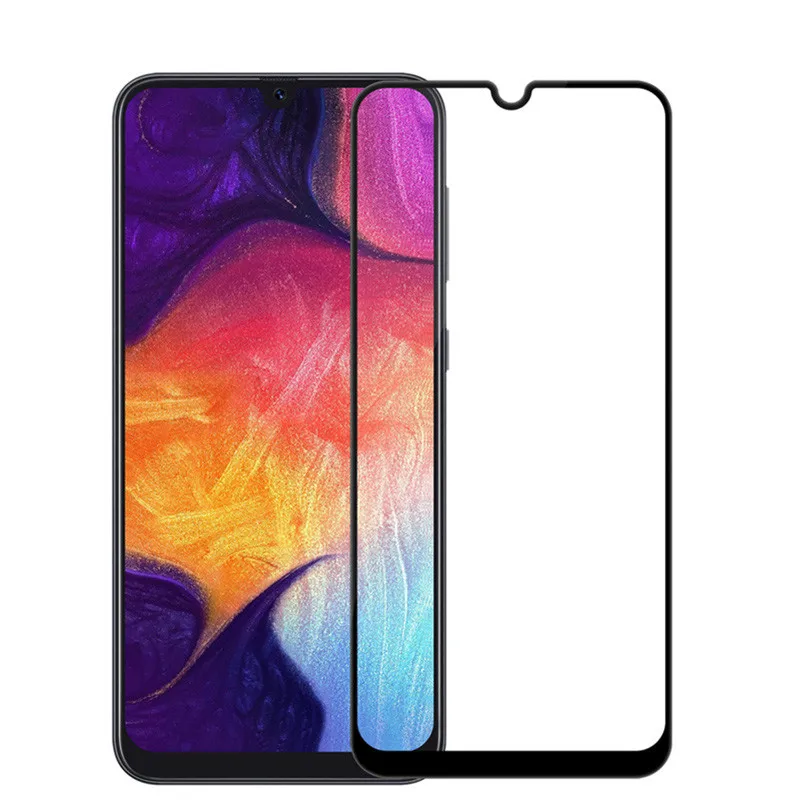 Black 2 шт./лот, полностью Защитное стекло для samsung Galaxy A 30 A 50 A50, Защитное стекло для экрана samsung A50 30 A 40 A70 50A, стеклянная пленка - Цвет: Black