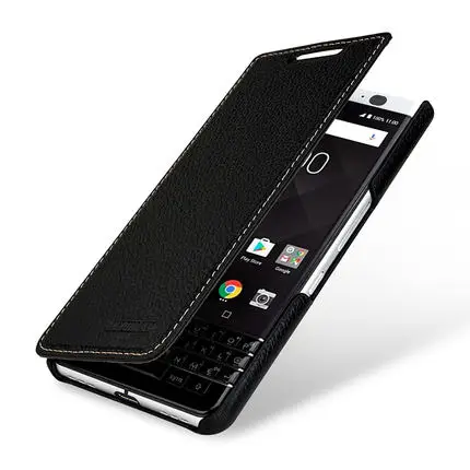 Черный Чехол из натуральной кожи для Blackberry KEY2, флип-чехол для телефона, чехол для Blackberry KEY 2, чехол для Blackberry KEYone - Цвет: Черный