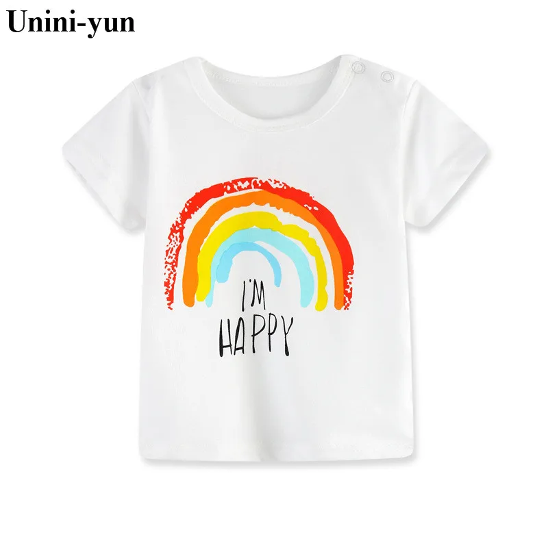 

[Unini-yun]2017 New Kids Baby Girls Summer Fashion Cotton Short sleeve T-shirt Tops Clothes white tees for baby girl baby boy