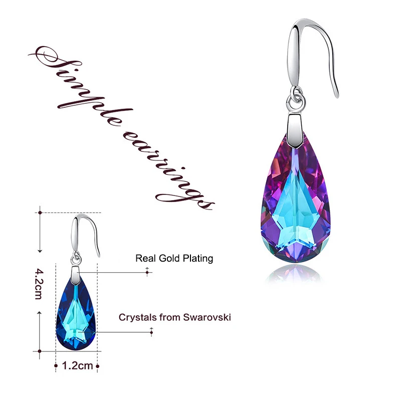 BAFFIN крупные серьги с подвесками кристаллы капли воды от Swarovski серебряный цвет кулон Pendientes для женщин мать вечерние аксессуары
