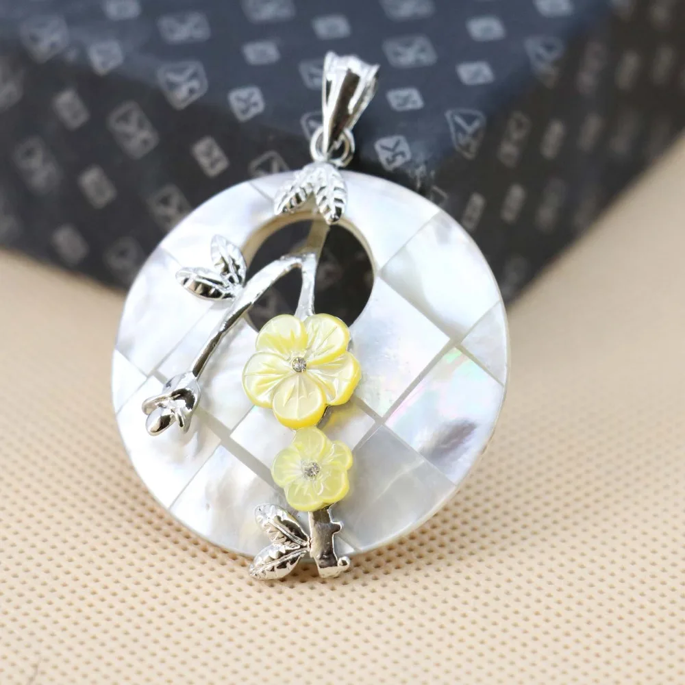 Ethnic Chic Natural Abalone seashells sea shell pendants Embroider flower Accessories paua DIY jewelry making design diy crafts | Украшения
