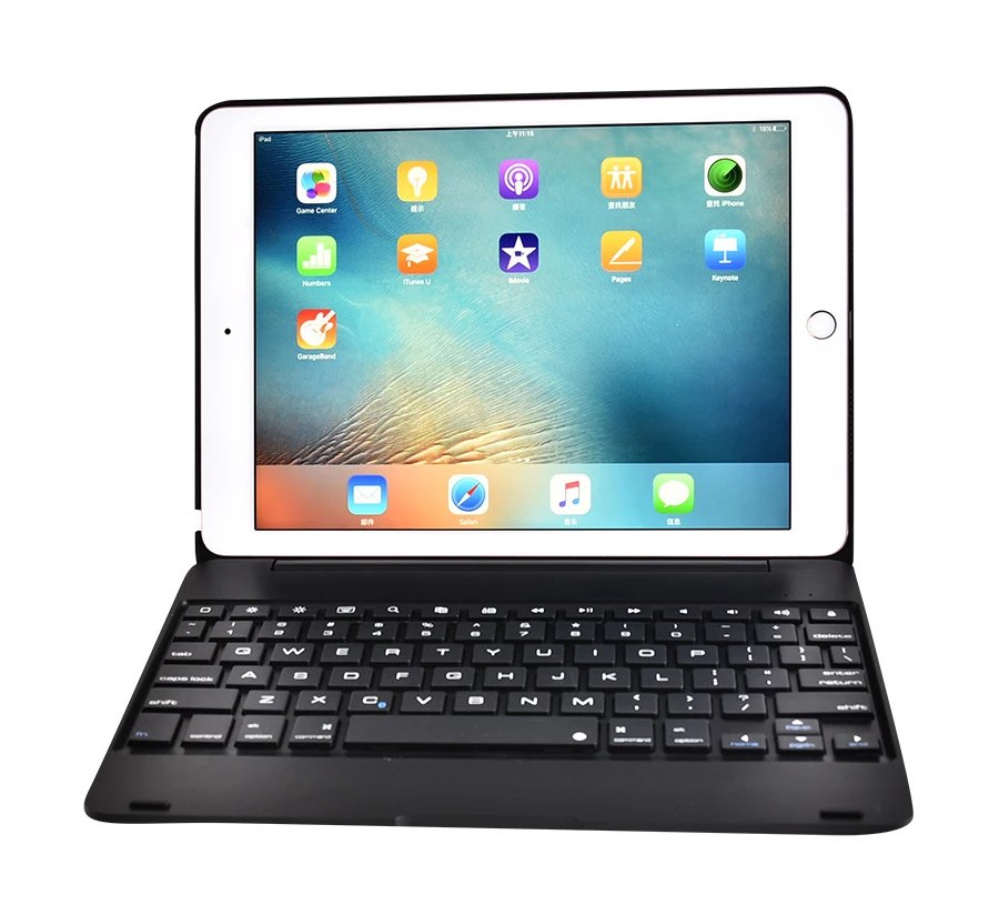 Новые чехлы из алюминиевого сплава для iPad Air 2 Pro 9,7 дюймов Беспроводная Bluetooth клавиатура чехол подставка раскладушка чехол для планшета с откидной крышкой+ пленка+ ручка