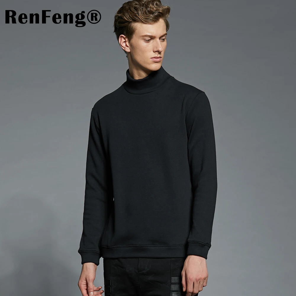 Для мужчин с длинным рукавом Хлопок черепаха шеи высокой упругой теплый свитер