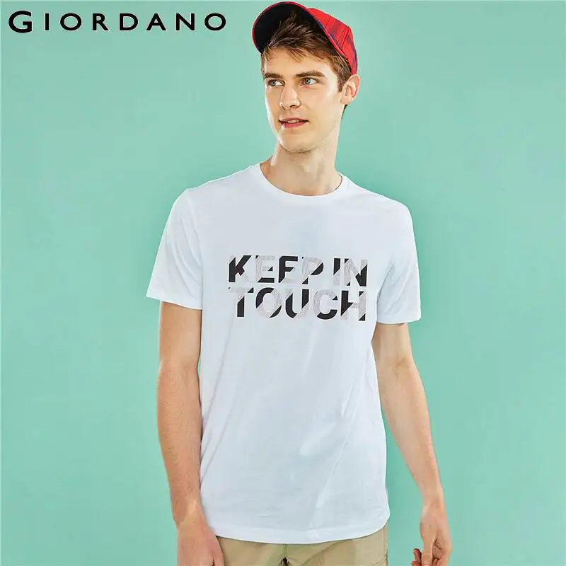 Мужская футболка с надписью Giordano 100% хлопок коротким рукавом новая брендовая