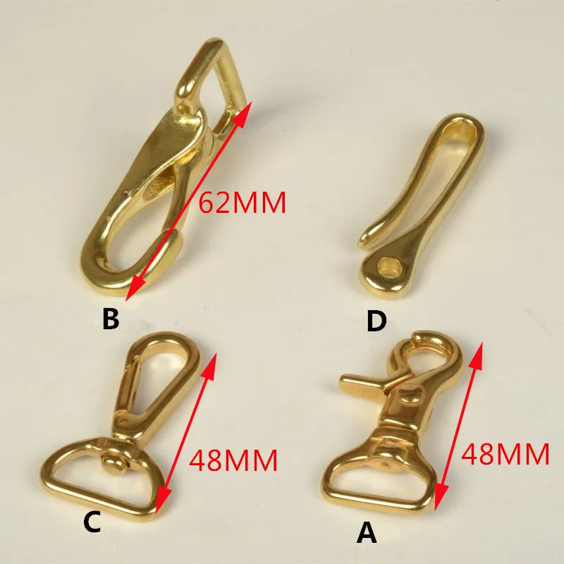 2 шт. цельная латунная пряжка для собаки U-образный крючок сумки металлическая