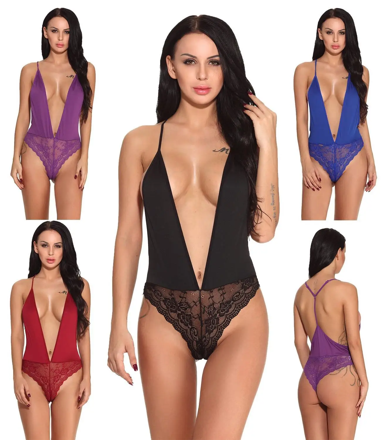 Женское Эротическое нижнее белье кружевные комбинезоны Babydoll Комбинезоны для сна