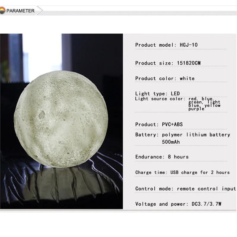 USB touch ночники 3d moon лампа Романтический домашнего декора спальни ночник