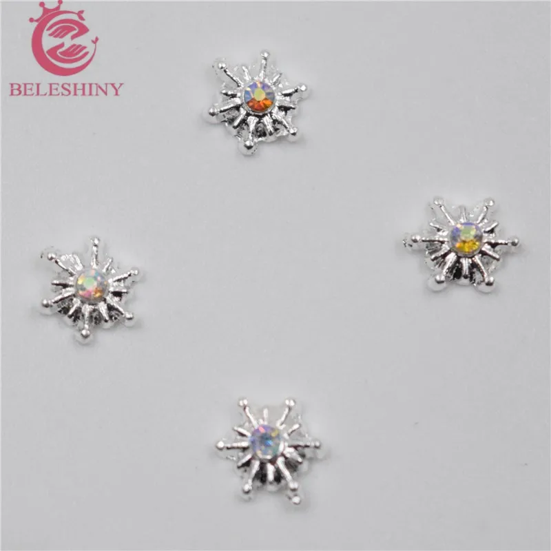 Beleshiny, 50 шт в наборе, сверкающий алмаз, 3D металлический сплав для маникюра искусство украшения шармы, заклепки, Гвозди 3d украшения принадлежности для ногтей H072