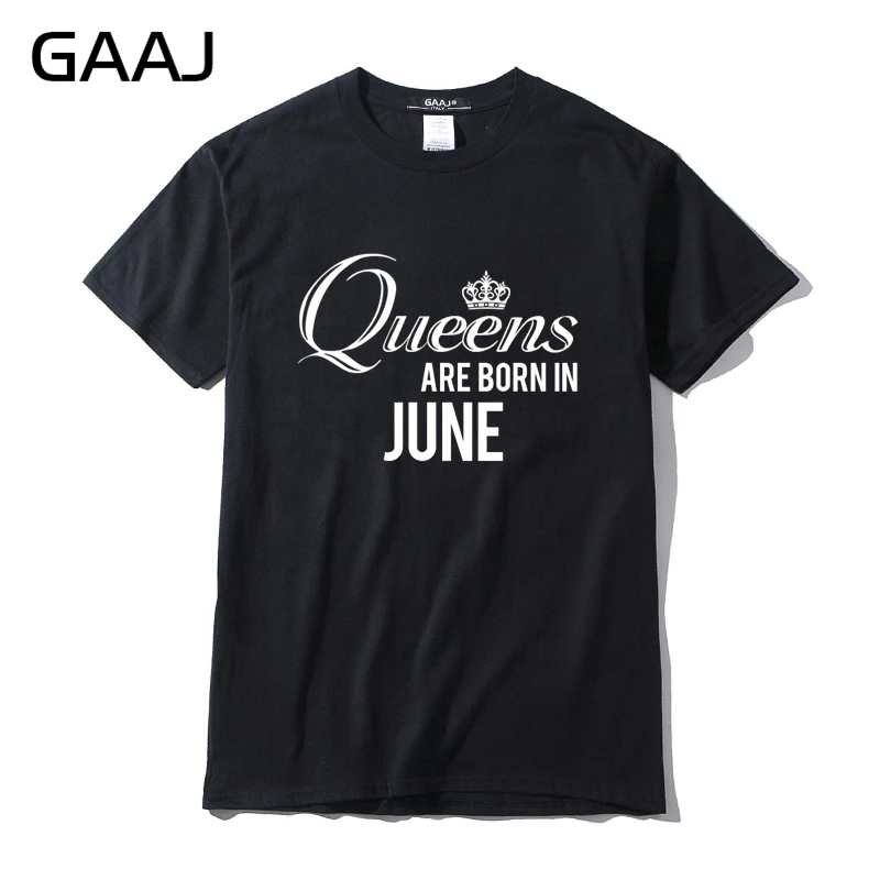 Футболка GAAJ Queen are born in June Женская свободная футболка с круглым вырезом