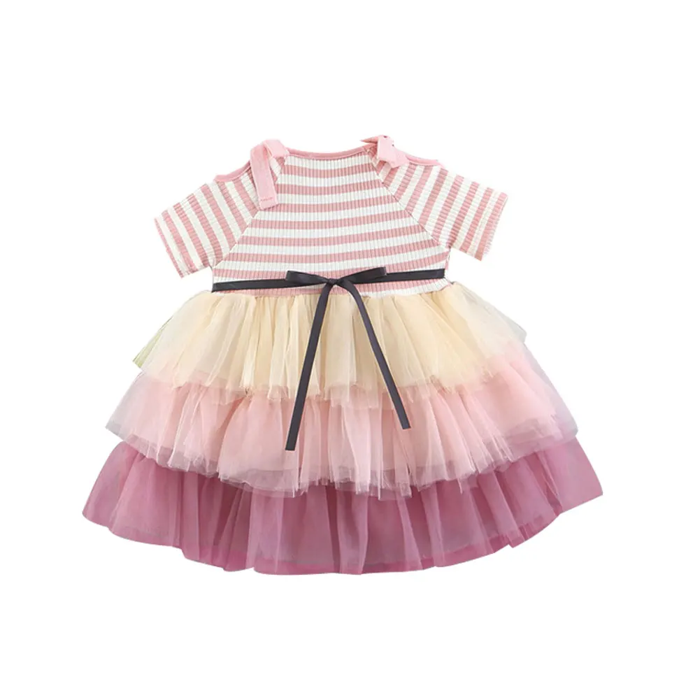 Одежда для малышей летнее Новое Детское Сетчатое платье танцев детское