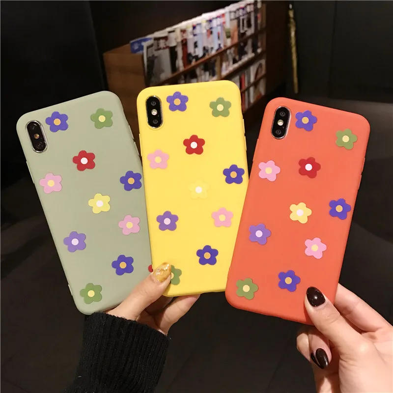 Чехол ярких цветов для iPhone X XR XS Max с рисунком подсолнуха 6 6s мягкие матовые Мягкие