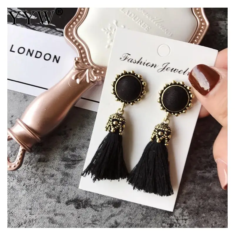 Женские серьги с бахромой модные ювелирные изделия винтажные бархатные