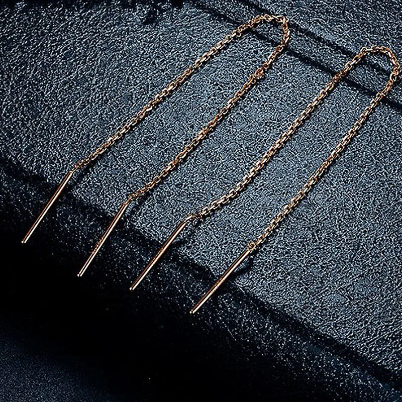 Винтажные Простые Длинные серьги-подвески для женщин цепочка ушей цвета