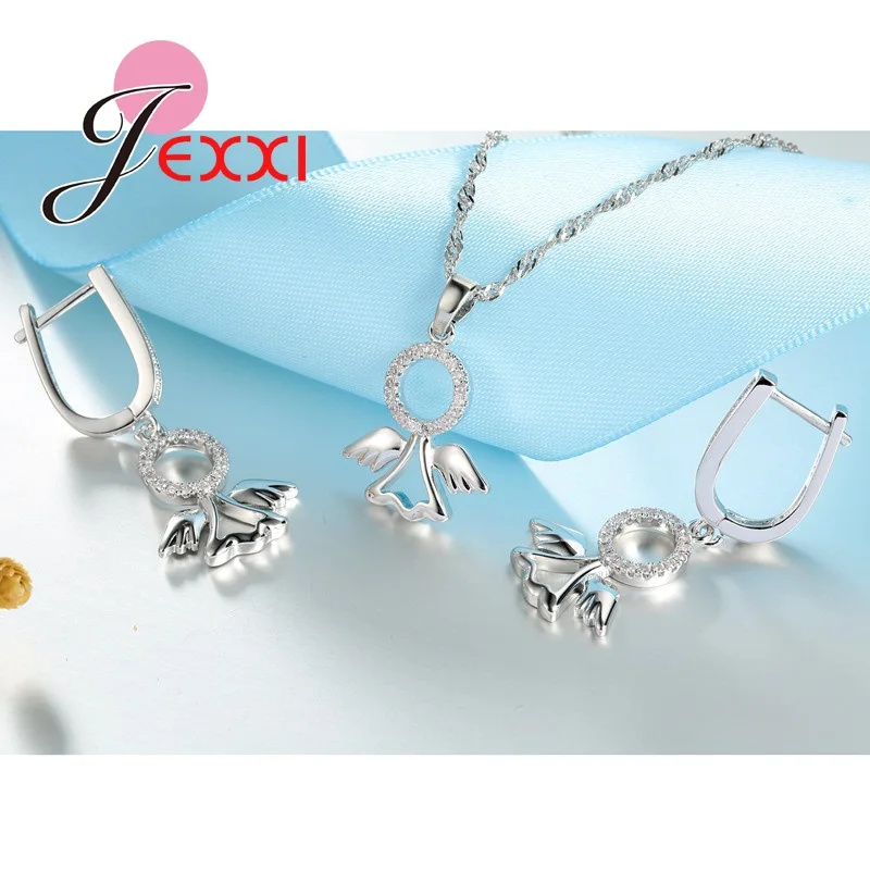 Оптовая продажа набор ювелирных украшений в виде ангела для девушек