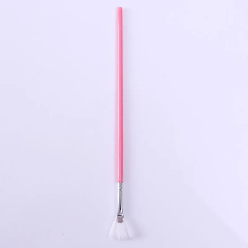 1 шт. Веерная форма щетка для ногтей удаления пыли розовая ручка очистки