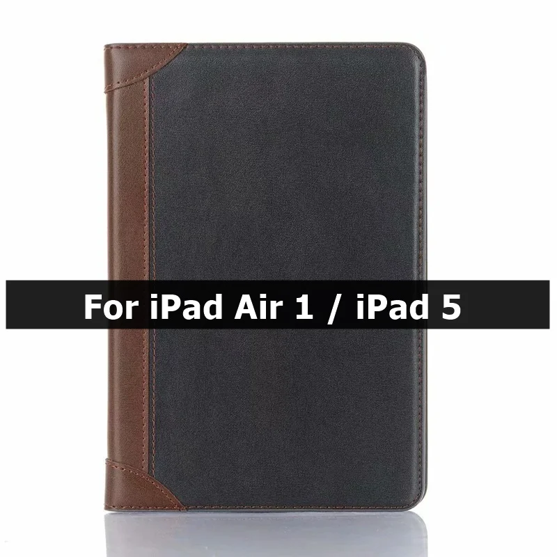 Black Gray A Чехол для iPad Air 1 Air 2 5th 6, iPad 9,7, Чехол для iPad Pro, смарт-кожаный чехол с подставкой для карт, чехол kimTHmall - Цвет: Black Gray A
