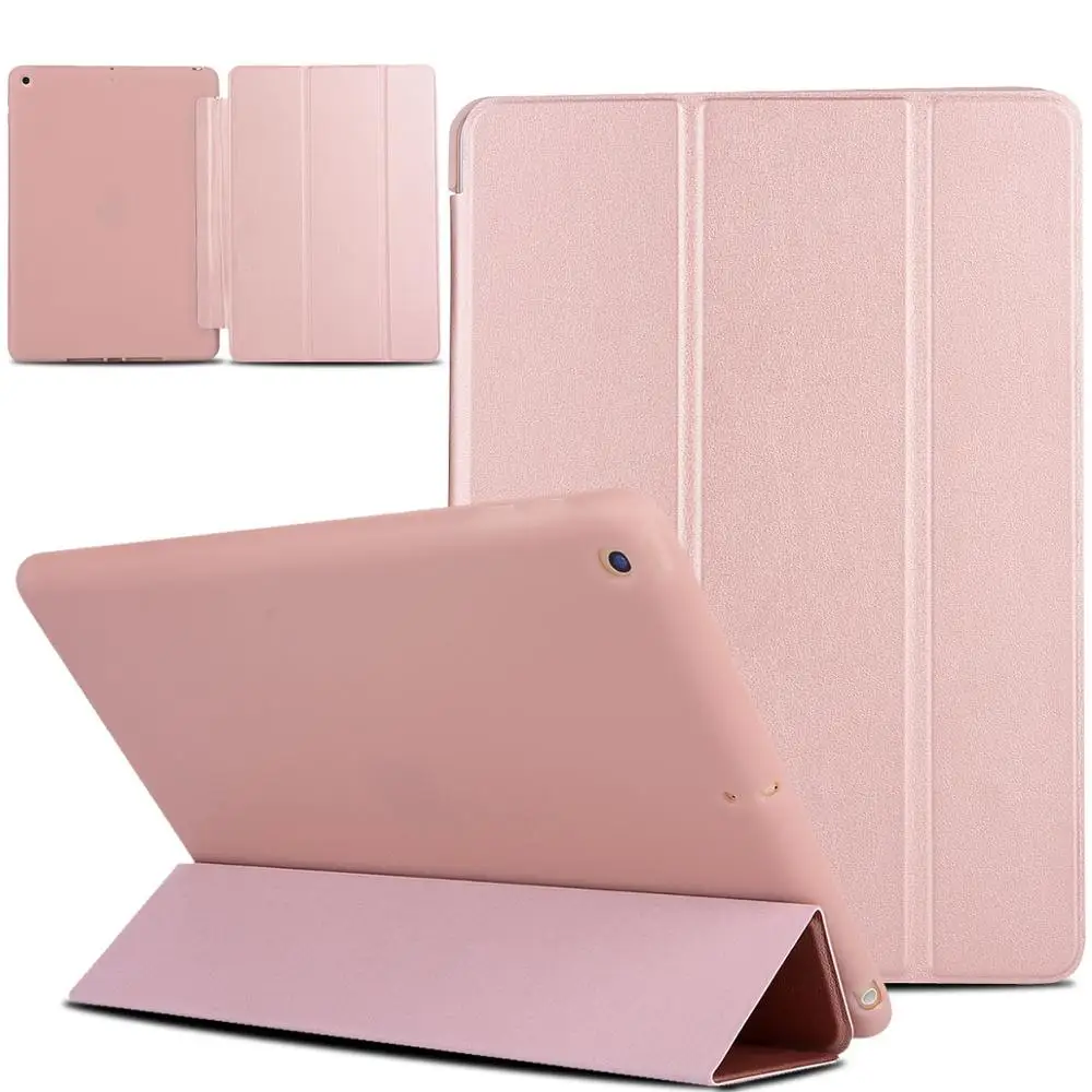 Для iPad 9,7 дюймов 6-го 5-го поколения Чехол Air 1 Air 2 чехол Магнитная Складная подставка из искусственной кожи умный силиконовый чехол - Цвет: Rose Gold