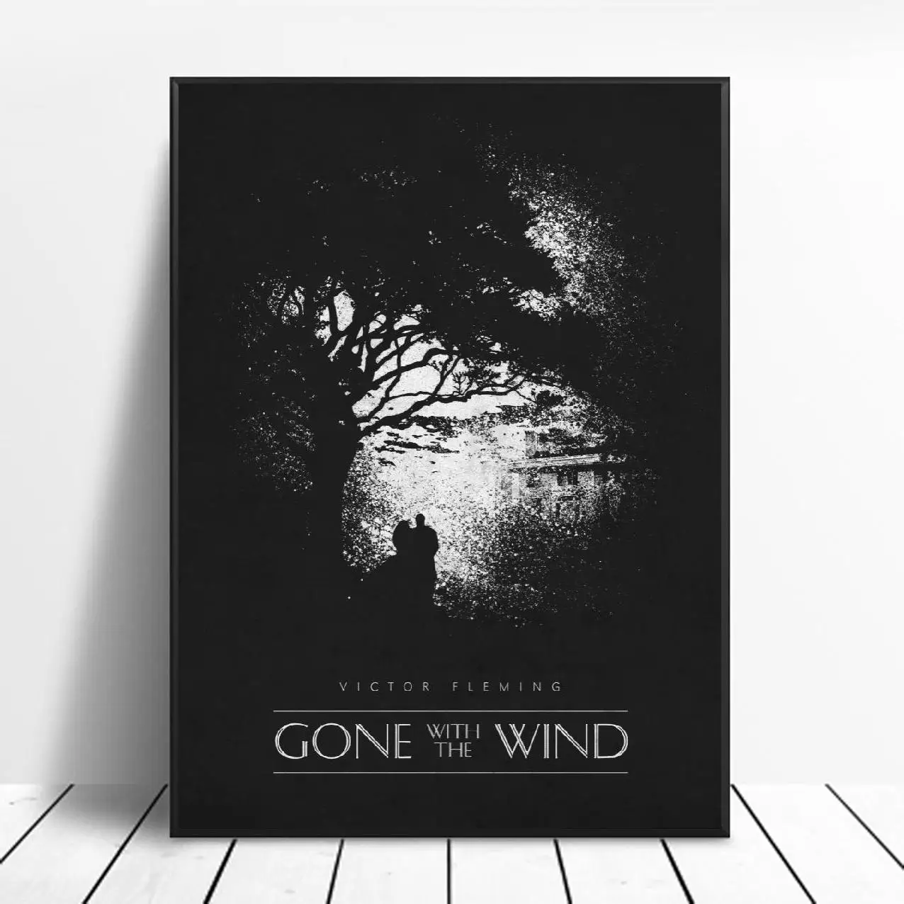 Классический шелковый постер с изображением героев фильмов ветер черно белый