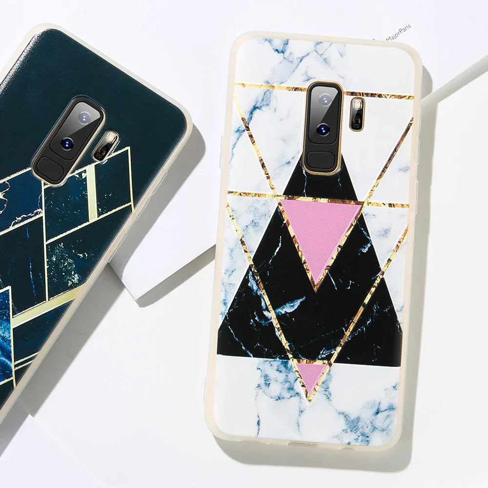 KISSCASE геометрический помощи чехол для samsung S9 силиконовый под мрамор Galaxy A7 A5 J3 J5 2018