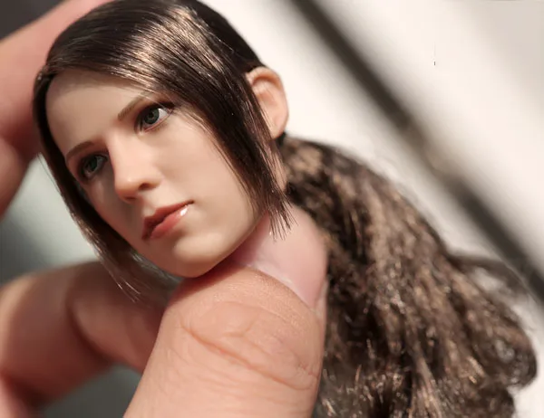 

1/6 Scale Female Head Sculpt Sniper Quiet Long Hair Head Carving Toy for Female Action Figure