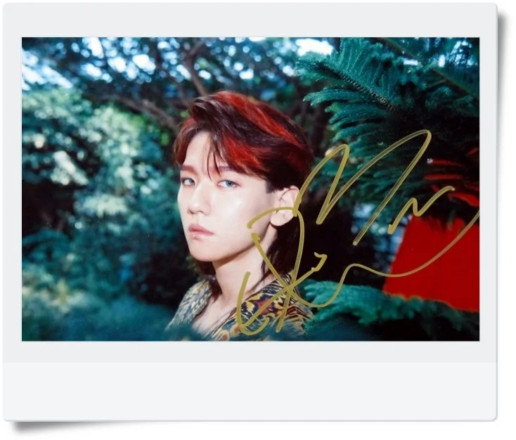 Подписанный KPOP EXO Baek Hyun фото с автографом THE WAR 6 дюймов Бесплатная доставка 072017 |