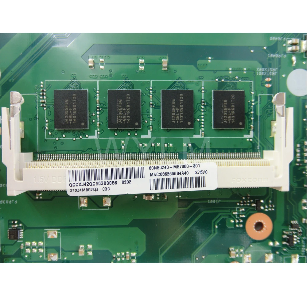 X75VC MAIN_BD._ 4G/I3 CPU/AS GT720M 2 Гб материнская плата HM70 SJTNV для ASUS X75V X75VB X75VD X75VCP ноутбука 100%
