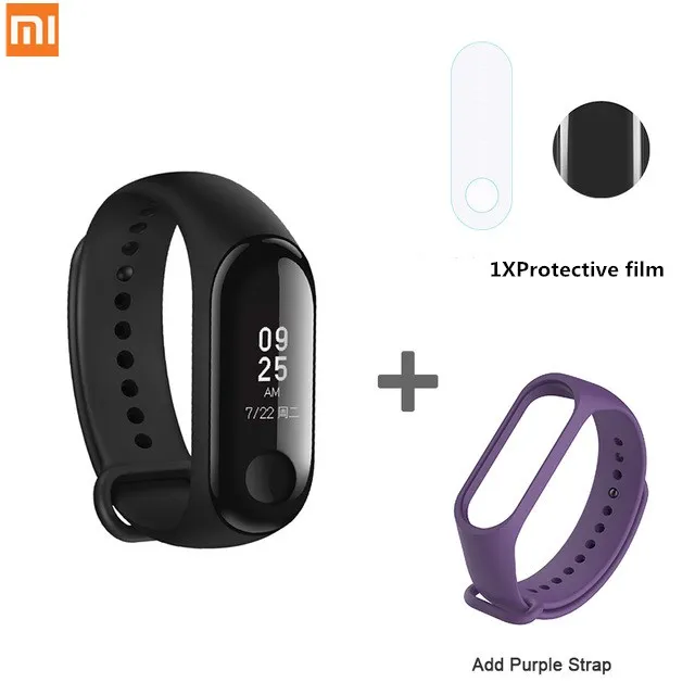 Фиолетовый Xiao mi, глобальная версия, mi Band 3, фитнес-трекер, монитор сердечного ритма, 0,78 дюймов, OLED дисплей, сенсорная панель для Android IOS - Цвет: Фиолетовый