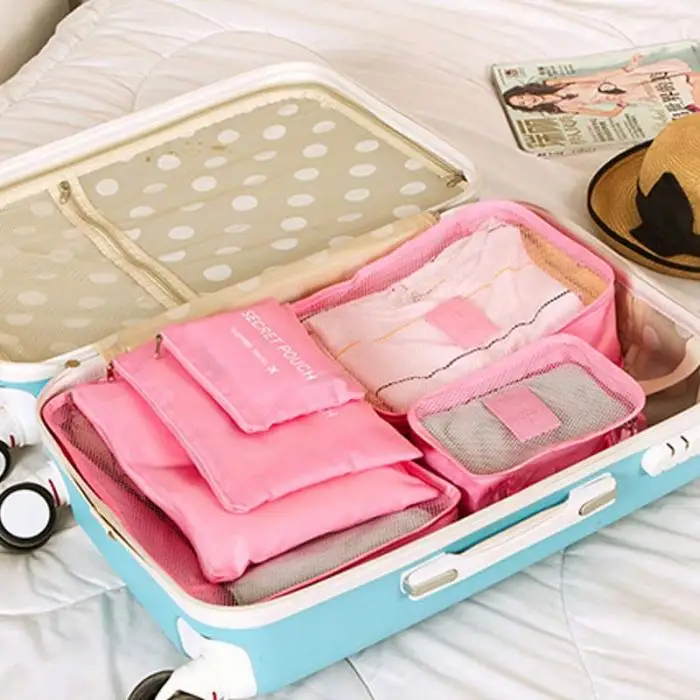 6 Pcs Clothes Storage Bags Packing Cube Traveling Home Clothing Organizer Set 669