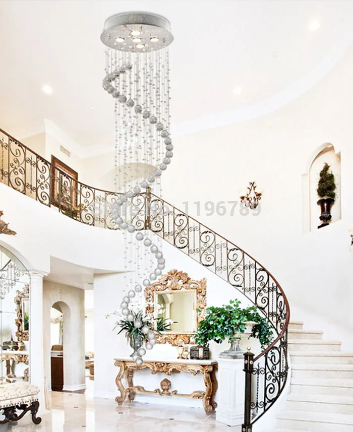 Роскошная люстра потолочная лампа блеск дуплексная спиральная лестница K9
