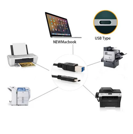 USB 3 1 Typc C разъем к стандарту B папа мужчине кабель для передачи данных Mac книги и