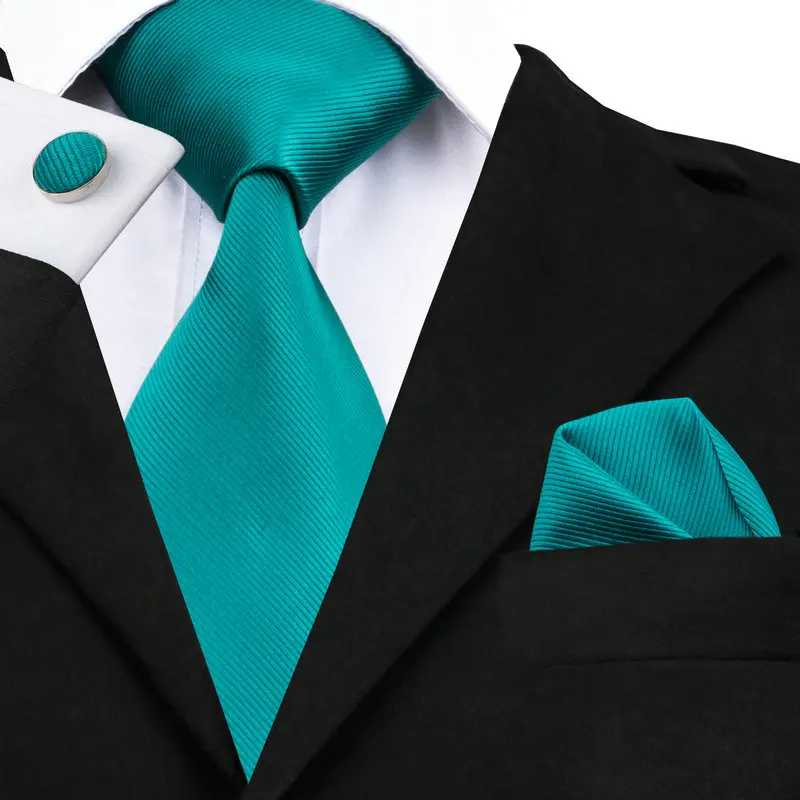 

Mens Tie Cadetblue Solid Silk Jacquard Ties For Men Hanky Cufflinks Set Business Wedding Party Neck Ties Set C-780
