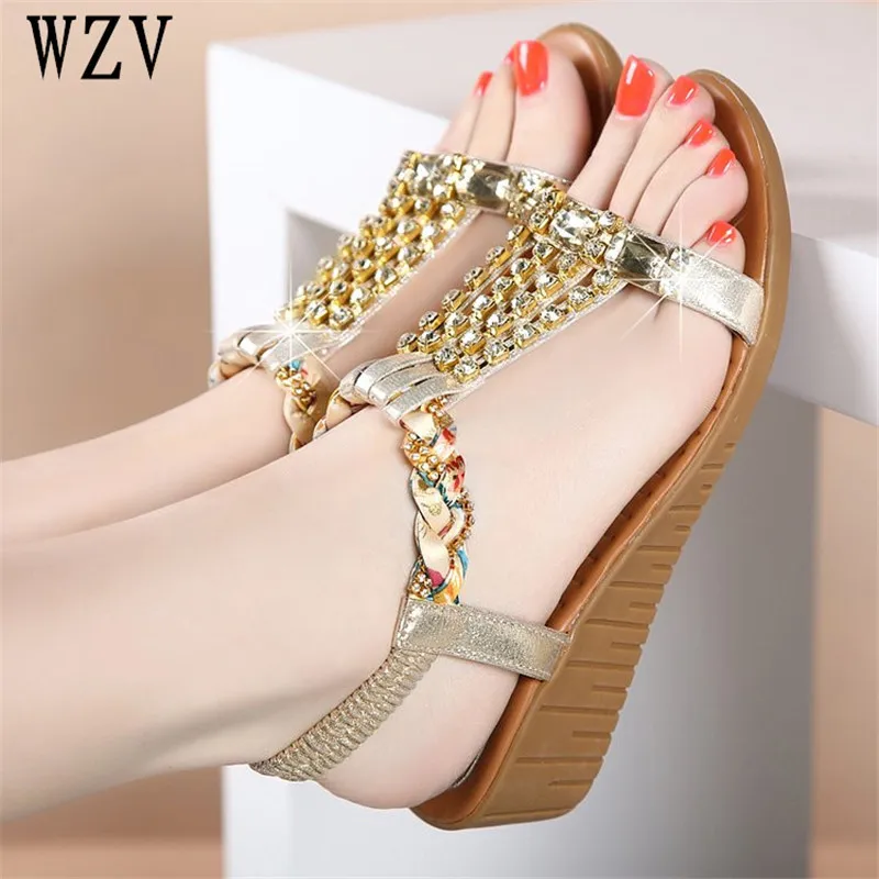 WZV 2019 новый летний на танкетке женские Босоножки с открытым носком обувь