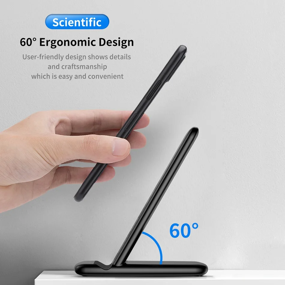 ROCK 10 Вт Qi Беспроводная зарядная подставка для samsung S9 S8 S7 Note 9 8 Быстрое беспроводное зарядное устройство для iPhone XS MAX XR X 8 Plus