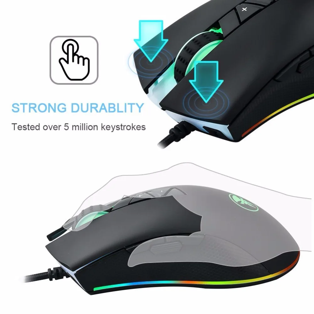 Мышь игровая Sago M88 с RGB подсветкой 8 программируемых кнопок 1000/2000/3000/4000 DPI|gaming