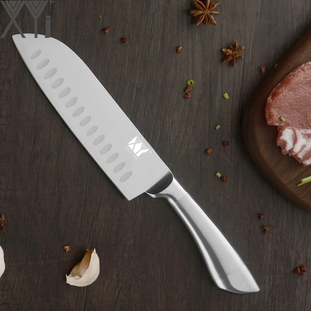 New Professional XYj 7 inch Santoku Knife Japanese Style Stainless Steel Kitchen Knives Fashion Cooking Tools Accessories | Дом и сад