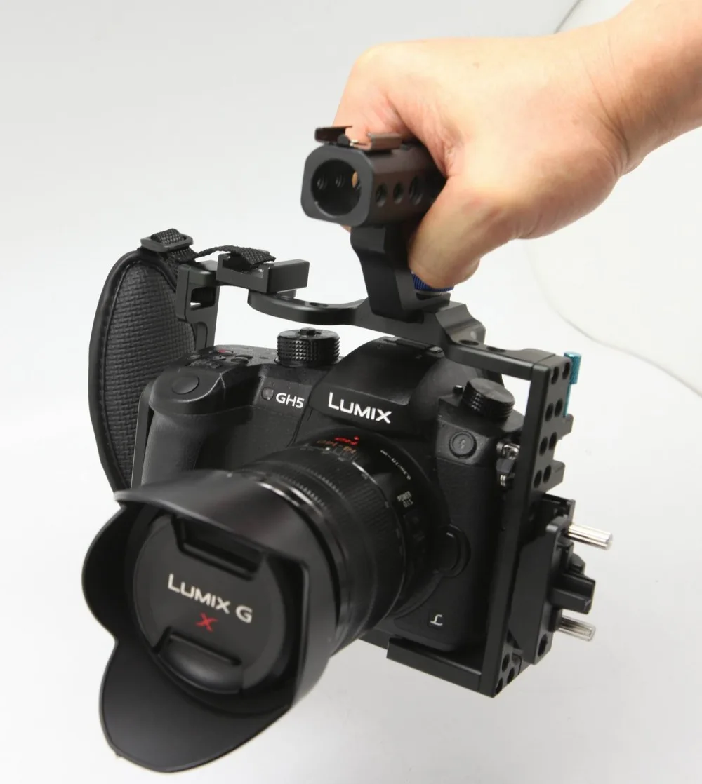 Клетка для камеры для Panasonic Lumix GH5/GH5s защитный чехол беззеркальная система Cam Монтажный кронштейн алюминиевый с верхней ручкой