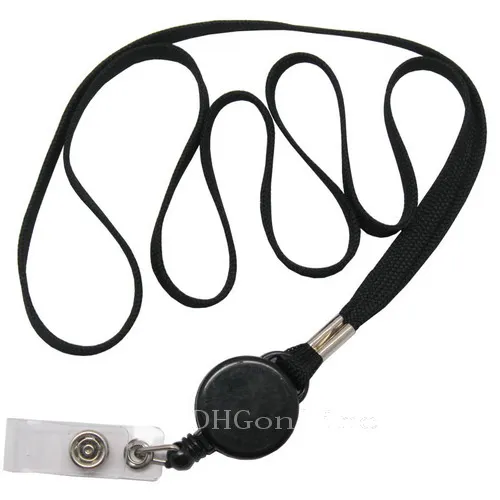 50 PCS RETRACTABLE BADGE REEL COMBO LANYARD ID Card Holder Black YOYO | Дом и сад