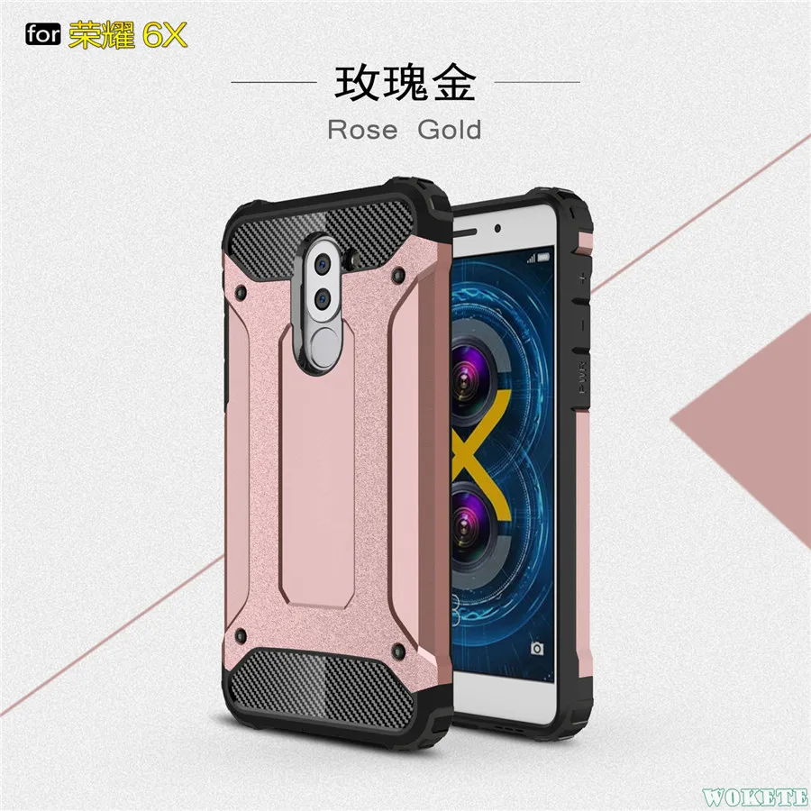 For Honor 6X Diamond Armor Hybrid PC shockproof Rugged Rubber Case for Huawei / Mate 9 Lite 5.5&quot TPU Hard Back Cover |