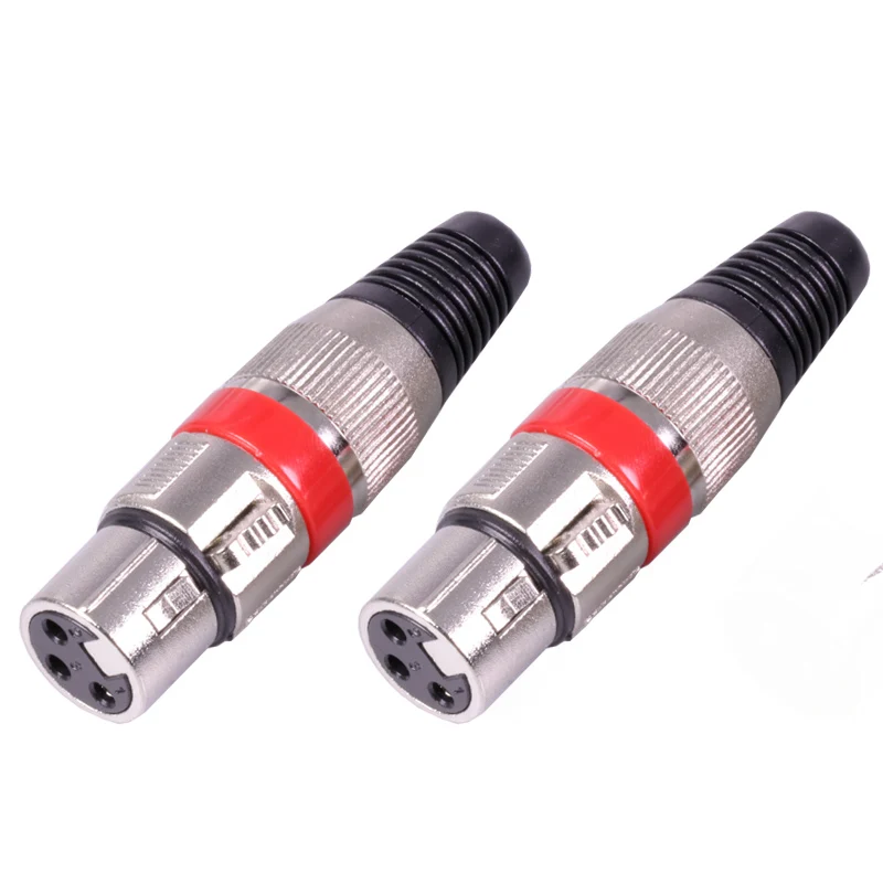 1pc Red Female 1 шт. XLR разъем 3pin микрофон Микрофон XLR штекер папа XLR Женский Джек мама Адаптер 7 цветов - Цвет: 1pc Red Female