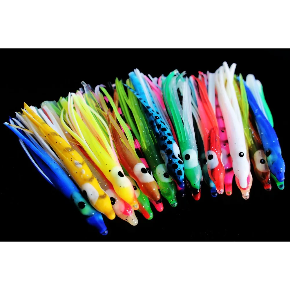 

Tigofly 20 pcs 6cm Squid Rubber Skirts Soft Octopus Fishing Lures Hoochie Baits Sabiki Tackle Craft Fishing Accessories