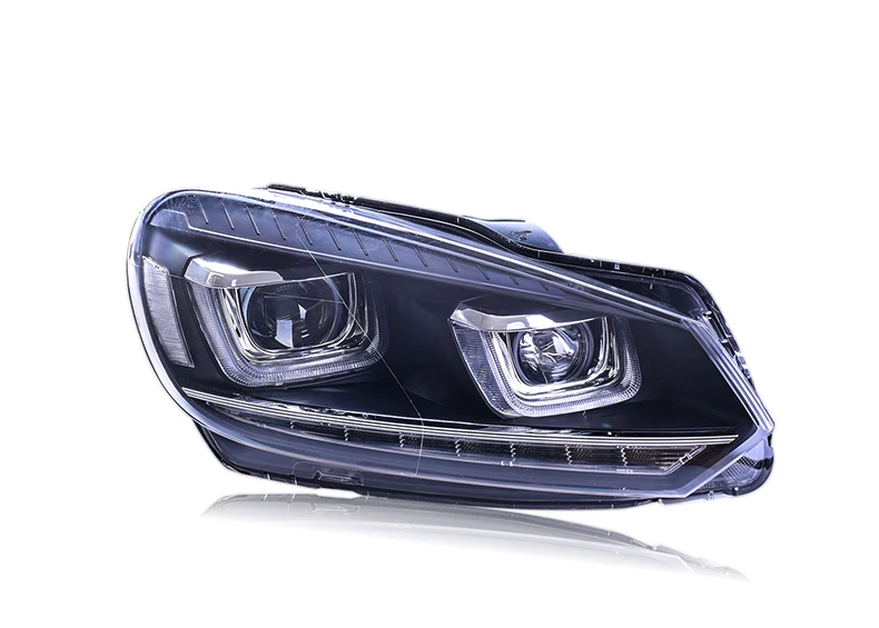 KOWELL автомобильный Стайлинг для VW Golf 6 для Mk6 фара R20 светодиодный DRL движущийся сигнал H7 D2H HID Bi Xenon