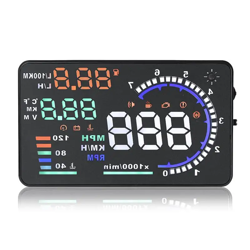 Универсальный A8 5 дюймов Автомобильный HUD Дисплей OBDII Предупреждение скорости