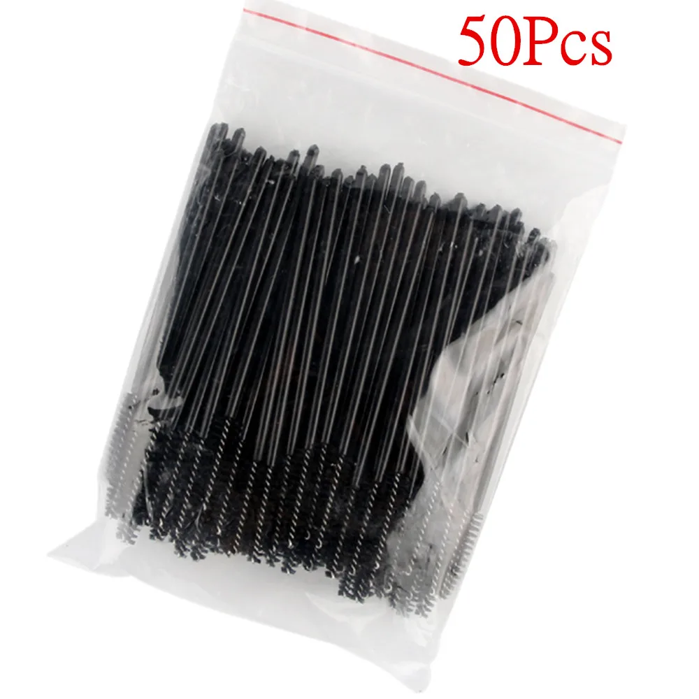 50Pcs 50-100 шт./лот ресницы Макияж Кисточки одноразовым Тушь для ресниц аппликатор палочка Кисточки химическое ресниц гребень косметические - Handle Color: 50Pcs