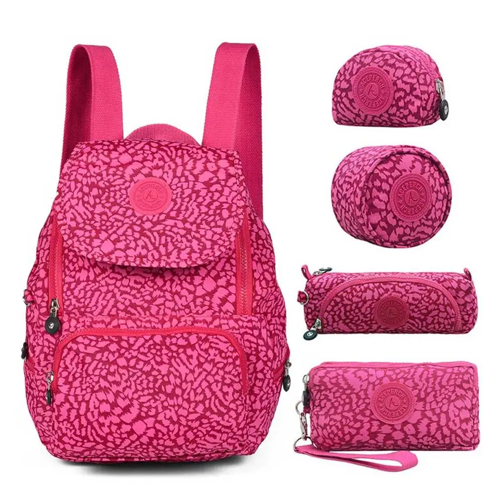 5 pieces Leopard ACEPERCH Повседневный школьный рюкзак для девочек-подростков Mochila Feminina женский нейлоновый рюкзак для ноутбука - Цвет: 5 pieces Leopard