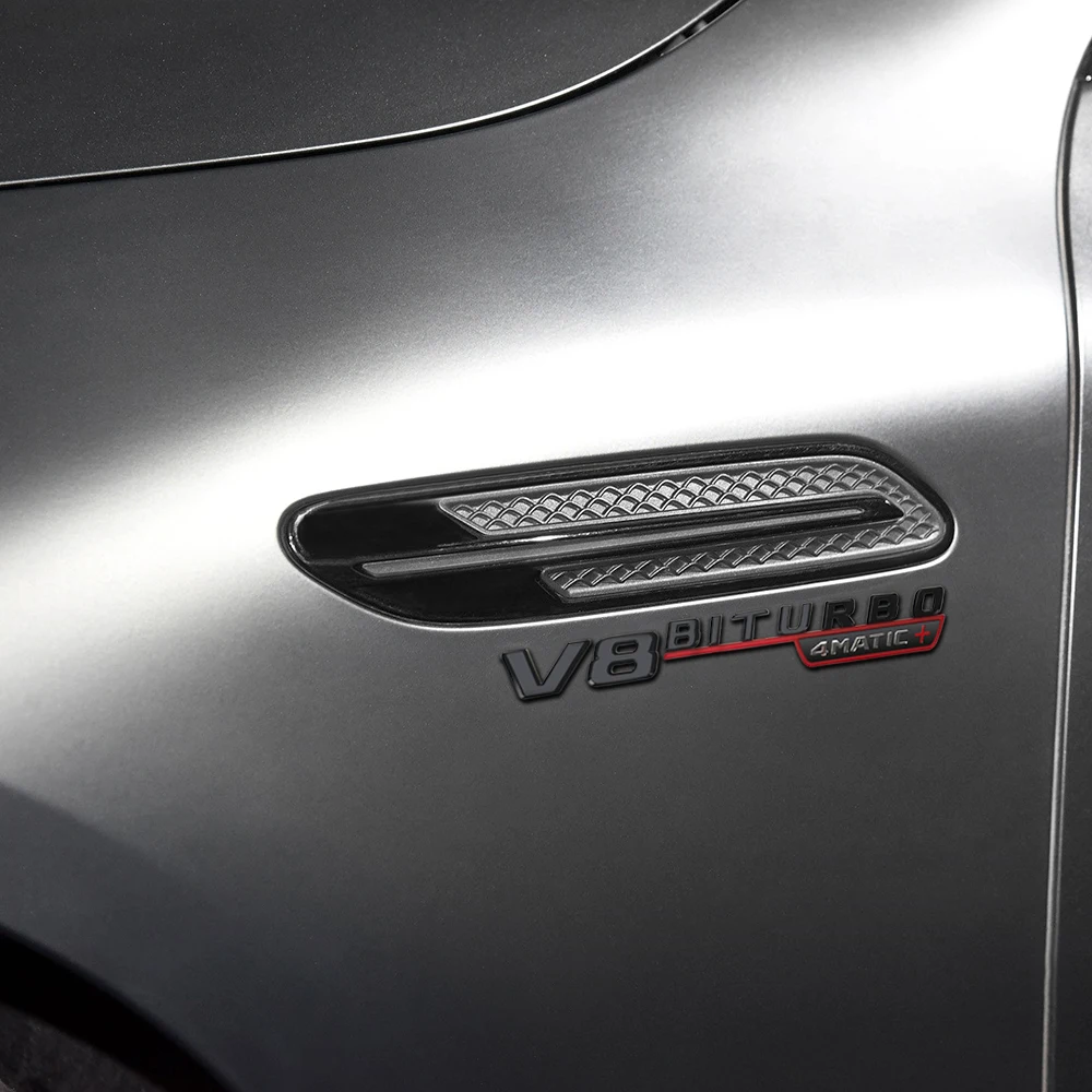 Углеродное волокно боковина крыла Стикеры для Mercedes Benz аксессуары V8 BITURBO 4matic W202 W207